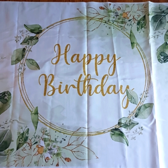 Greenery Eucalyptus Leaves Happy Birthday Party Decor Photo Backdrop Banner - Picture 4 of 11